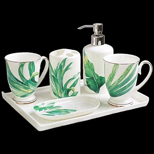 Wykdd Pastoral Style escovando xícara de xícara de banheiro cerâmica Conjunto de lavagem de osso