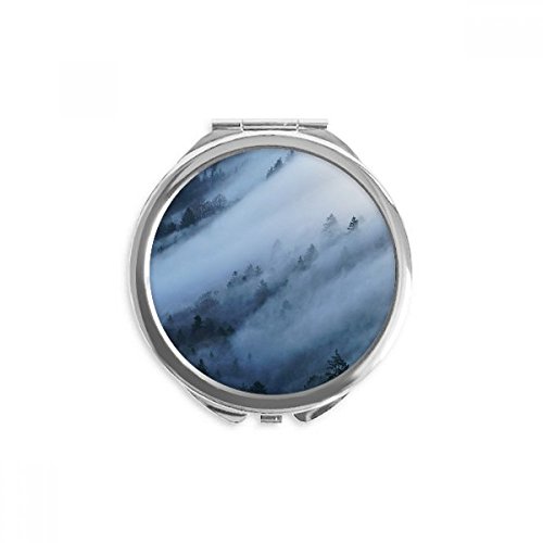 Névoa de neblina névoa nuvens da montanha natureza compacta espelho redondo vidro portátil de bolso