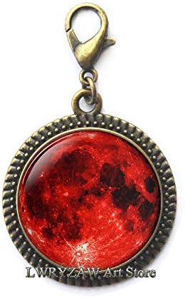 Blood Moon Lobster Charm Charm Lunar Space Zipper Pull Red Moon Lunar Eclipse Resina Picture Lobster Flop,
