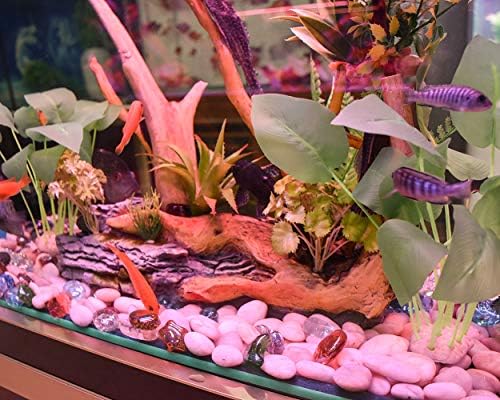Plantas de tanques de peixes artificiais smarlin, plantas de aquário plástico, 2 pacote, 7 polegadas de altura,