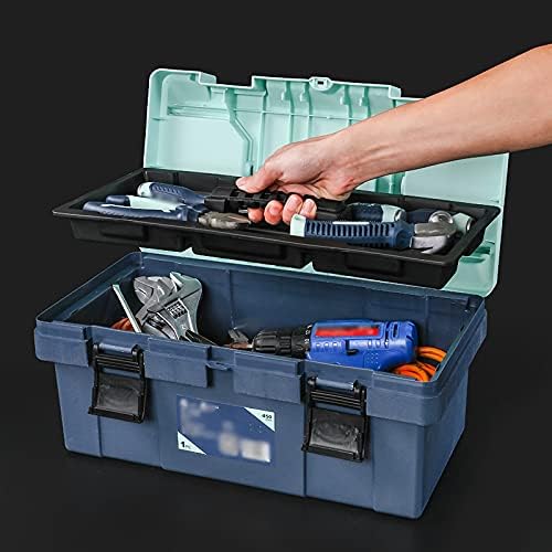 Caixas de ferramentas Caixa de ferramentas plásticas com bandeja removível e alça portátil resistente durável