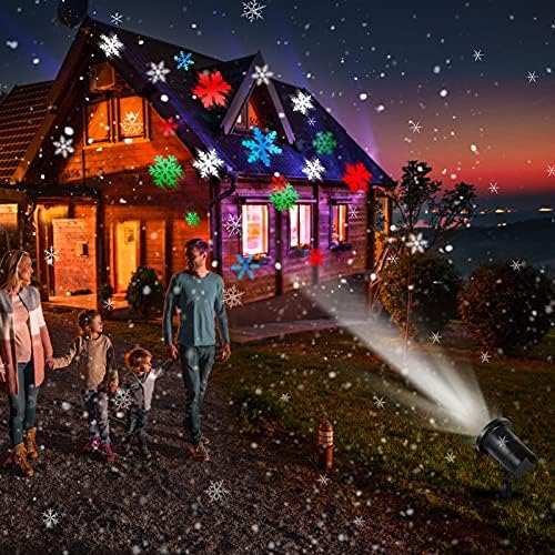 Luzes do projetor de floco de neve de Natal, 180 ° Rotação Realista Snow Fall Efeito Projeto LED LUZ LUZ AO
