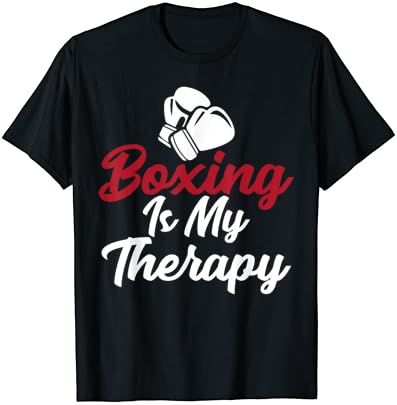 O boxe é minha terapia engraçada dizendo tee para entusiastas de boxe T-shirt