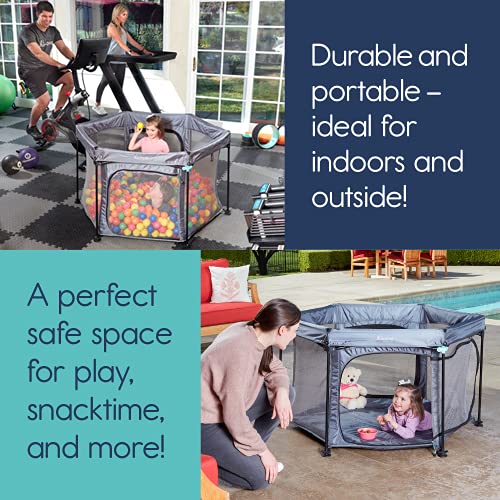 HicCapop 53 ”Playpod ao ar livre Playpen com Canopy, Playpen portátil Deluxe para bebês e crianças pequenas