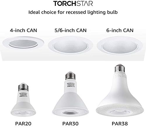 Torchstar 6 pacote par38 lâmpada LED, 1250lm, 15w = 120w, 5000k Daylight, pacote diminuído de 6 polegadas