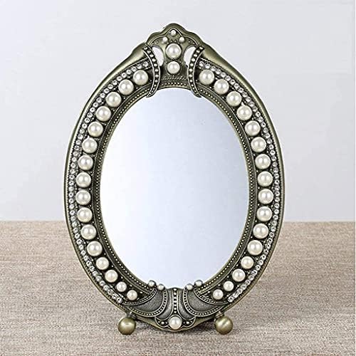 Espelho de espelho cosmético Ataay, espelho de desktop de metal de estilo europeu, espelho de beleza de beleza de