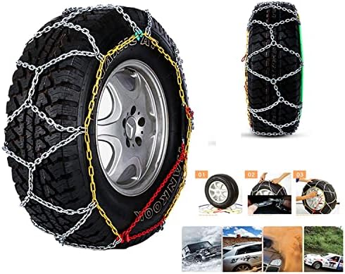Correntes de pneus QQlong, cadeias de pneus portáteis Cadeia de neve anti-lid, correntes de neve para SUVs, carros,