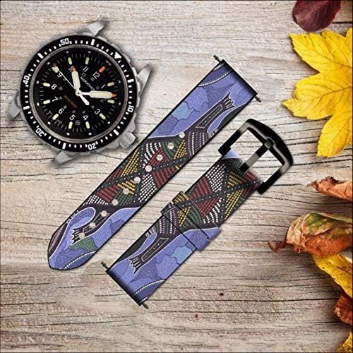 CA0690 Platypus Australian Aborígine Art Leather & Silicone Smart Watch Band Strap for Wristwatch Smartwatch
