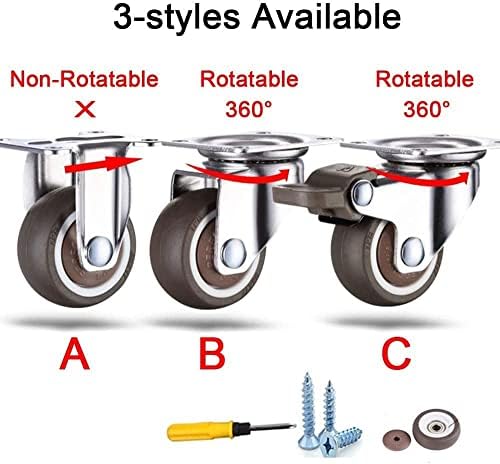 Roda de mamona de placa de 25 mm de Lumecube para móveis, rodas de giro giratória, rodas de mamona