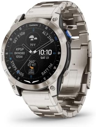 Garmin D2 ™ Mach 1, Smartwatch Smartor de tela sensível ao toque com mapa de movimento GPS, clima de aviação, recursos de saúde e bem