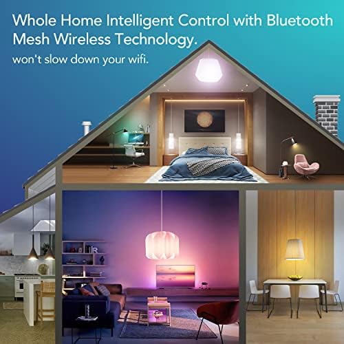 Lâmpadas inteligentes de fovaa, alteração de cor Alexa Bulb Bluetooth Mesh LED lâmpadas LED, lâmpadas