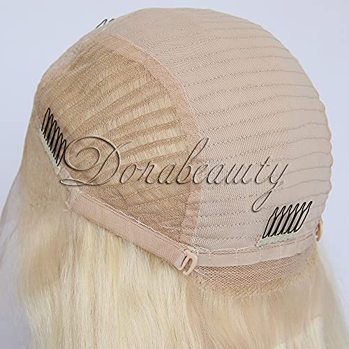 Dorabeauty 613 Platina loira de renda loira frontal peruca brasileira peruca virgem 13 * 4 HD Lace