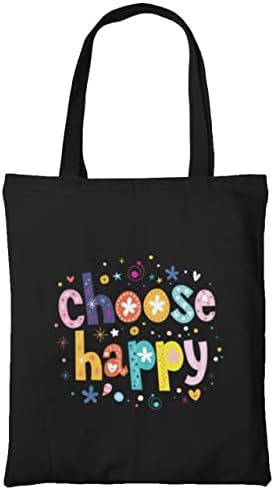 Curryferry Escolha bolsas felizes - sacolas de tela fofas para mulheres, crianças, professor, aluno - bolsa de