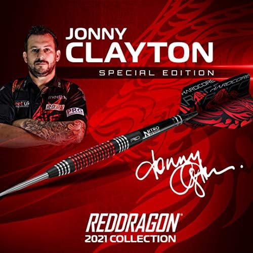 Dragão Red Jonny Clayton Edição Especial Profissional Tungstênio Darts com voos e caules