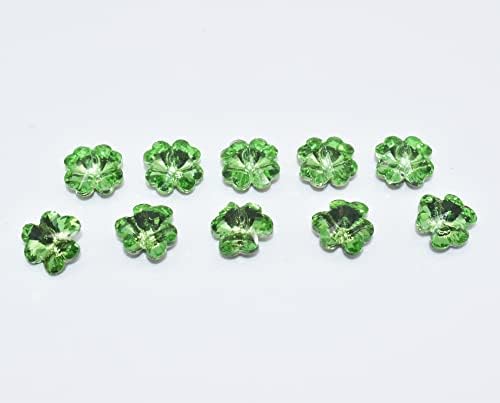 Lifoost 10pcs 3d unhas hidromassagem verde quatro folhas unhas gemas de unhas fofas diamantes para o dia