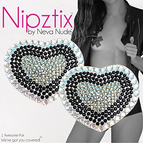 Neva Nude Crystal Nipztix pastels covers de mamilo para festivais raves, adesivo de grau médico, impermeável, fabricado nos EUA