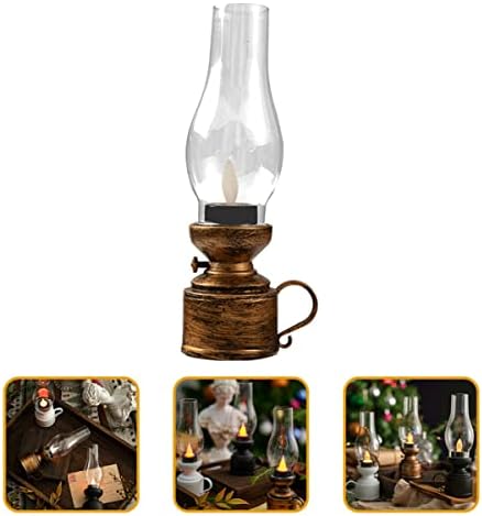 Uonlytech Electric for Bedroom Room Decorativo querosene retro Lâmpada transparente, lâmpada