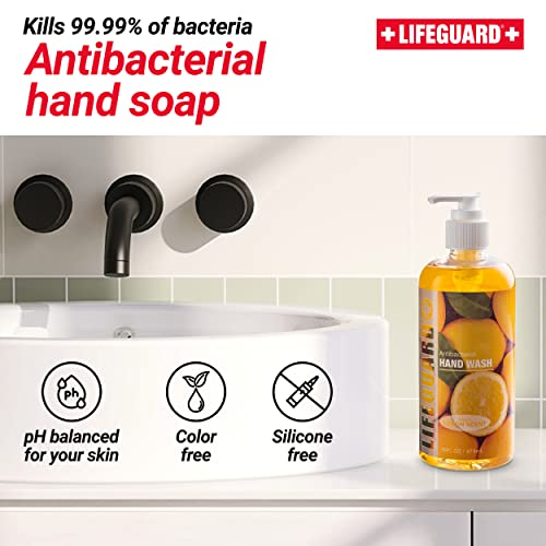 Lavagem de manobra de manifestação e sabão- sabão líquido líquido suave em bombas- sabonete de limpeza de banheiro de limpeza de banheiro- sabonete poderoso para mãos eficazes contra sujeira- 16oz, limão