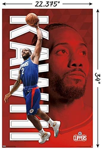 Trends International NBA Los Angeles Clippers - Kawhi Leonard 19 Wall Poster, 22.375 x 34, versão sem