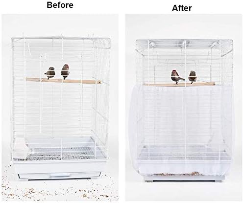 Jutta Bird Cage Seed Catcher Parrot Cage Mesh Salia Universal Capa Capinho de Bird semeado de nylon guarda