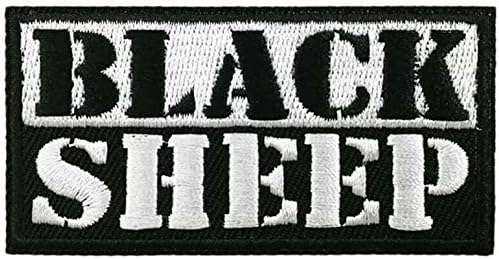 Patch bordado de ovelha preto 1,5 em x 3,5 em ferro ou costurar no patch moral