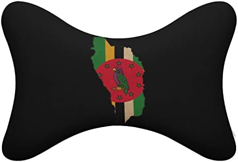 Dominica Mapa Bandeira Piano de pescoço de carro macio Cosfato de pillow pescoço travesseiro de almofada 2 pacote para viajar de viagem