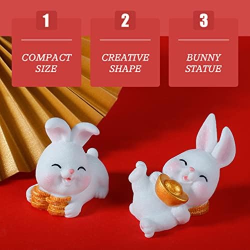 PretyZoom Mini Animais Figuras Miniaturas Fatuagens de coelho Conjunto de coelho zodíaco chinês estátua