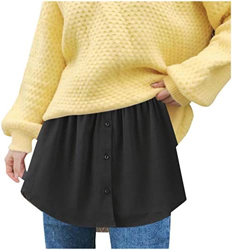 Button Feminino Ajuste o extensor camada ajustável Mini saias curtas combina com seus suéteres, jaquetas e casacos