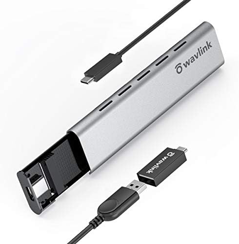 Wavlink M.2 SATA SSD Gabinete, NGFF para USB C GEN 2 GEN 2 10 GBPS DISCURSO CATDY CASO DE ALUMUMUMO DE