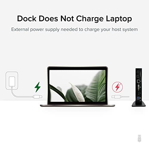 Plugable USB 3.0 Universal Laptop Docking Station Monitor Dual para Windows e Mac, USB 3.0 ou USB-C,