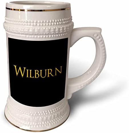 3drose Wilburn Popular Baby Boy Nome na América. Amarelo em preto. - 22 onças de caneca