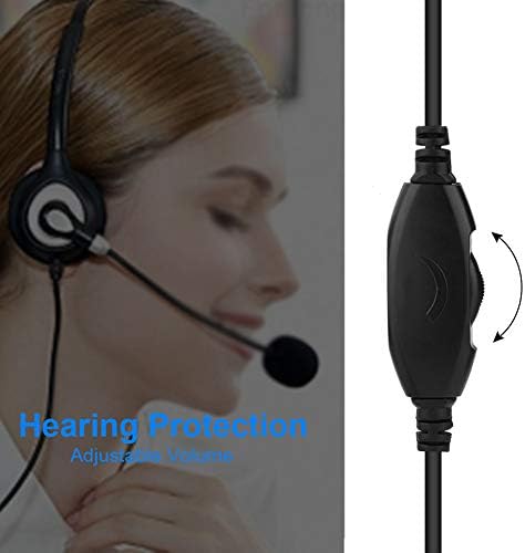 Fone de ouvido telefônico de 2,5 mm, fones de ouvido de call center