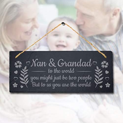 Nan e avô para o mundo gravado Solding Slate Ideal Gift Place Sign