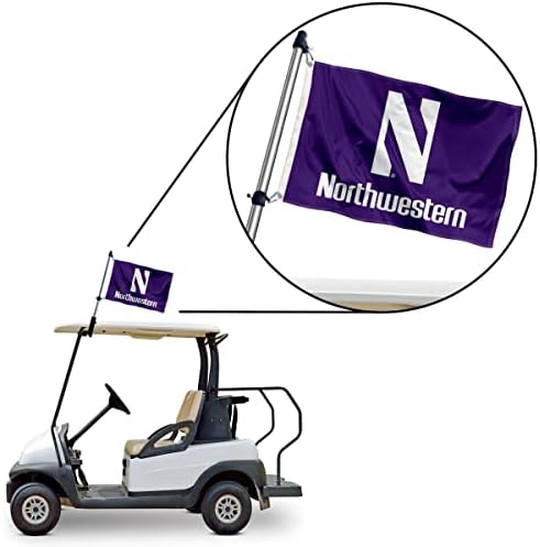 Northwestern Wildcats Boat e Mini Flag and Flag Pole Selder Mount Set