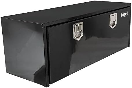 Produtos para compradores 1702115 Black Steel Underbody Truck Box com trava de paddle, 18 x 18 x 60 polegadas