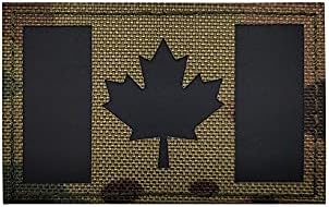 Infravermelho Ir Canadá Bandeira Moral Moral Canadense Maple Militar Militar Militar Exército Motocicleta Patches de motociclista Backing de loop-Fastener Para casaco de gesto de colete Backpack