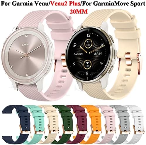 Ankang Smart Watch tiras para Garmin Venu/Venu2 Plus Vivoactive 3 Silicone WatchBands Garminmove Sport