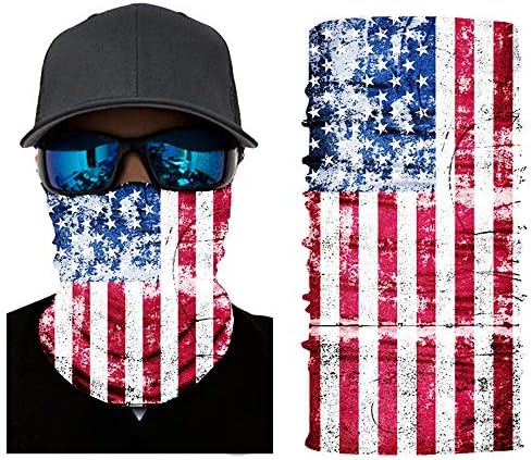 Bandeira americana/peixe -face máscara de máscara de pescoço bandanas cobrindo o lenço de cabeça balaclava para
