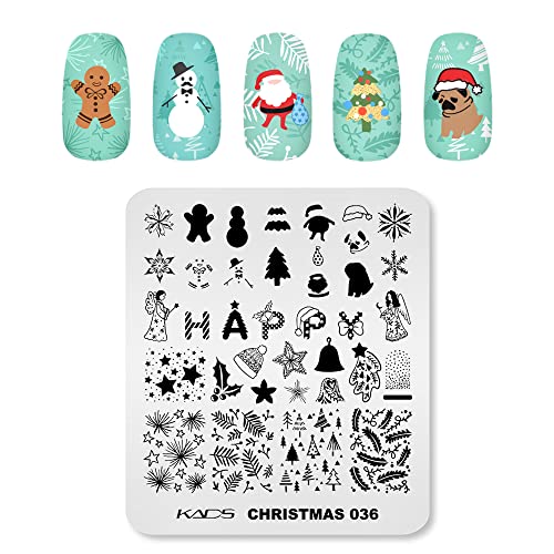 Placas de estampagem de unhas de kads modelos de carimbo de unhas de natal