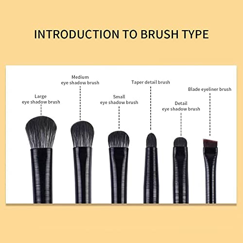 Dshgdjf 6pcs Eyes Makeup Brushes Defina Profissional Soft Contouring Dishadow Eyeliner Eyefraw Brush Tool Beauty Cosmetic Tool