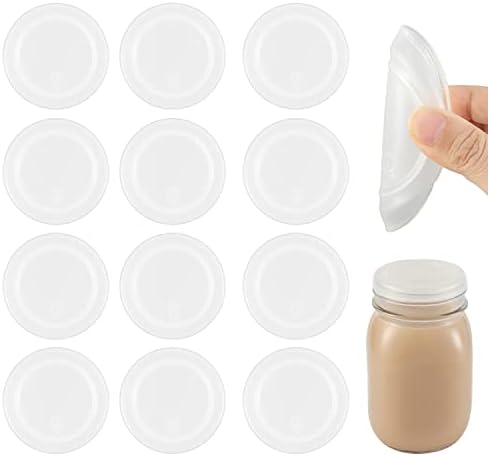 2,68 polegadas de tampas de jarra de iogurte de plástico transparente, 40pcs iogurte abriga tampas de