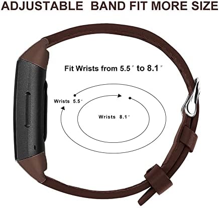 Bandas de couro NIGAEE compatíveis com carga Fitbit 5, tiras de couro genuínas para homens, couro de relógio