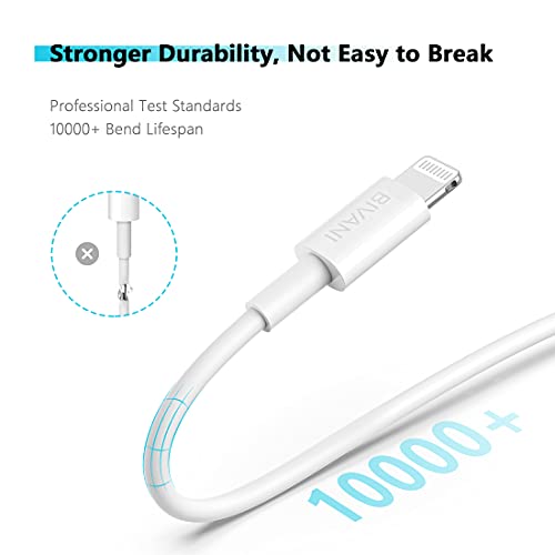 Bivani iPhone Charger Cand Lightning Cable Charging Fast [Apple MFI Certified-3ft] USB para Apple Lightning