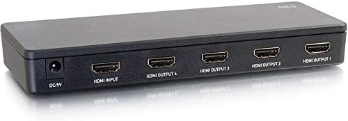 C2G HDMI Splitter, 4K, UHD, 2 porto, preto, cabos para ir 41057