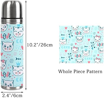 Vantaso Water Bottle Bottle Vacuum Flask fofo peixe de gato amor duplo copo isolado de parede caneca 500ml