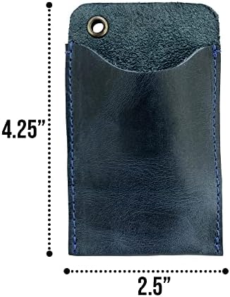 Hide & Drink, EDC Pocket Slip feito à mão de couro cheio de grãos, manga multitool e porta -caneta para uso diário, acessórios de acampamento :: Slate Blue