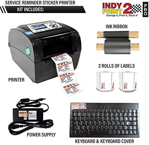 Impressora de lembrete para troca de óleo - kit de sistema com 1000 adesivos + fita de tinta