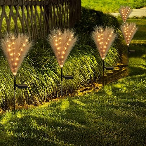 Luzes de jardim de pampas pampas de 2 pampas - Luzes de estaca de jardim movidas a solar
