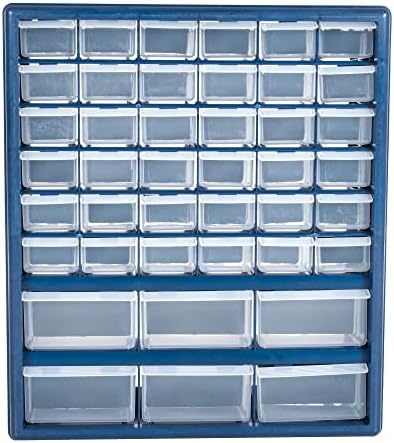 Gavetas de armazenamento de plástico - Organizador de 42 compartimento e 8 pés de comprimento plano de extensão pesada para casa, escritório, viagem, computadores, laptop e carregamento de telefone tijolo