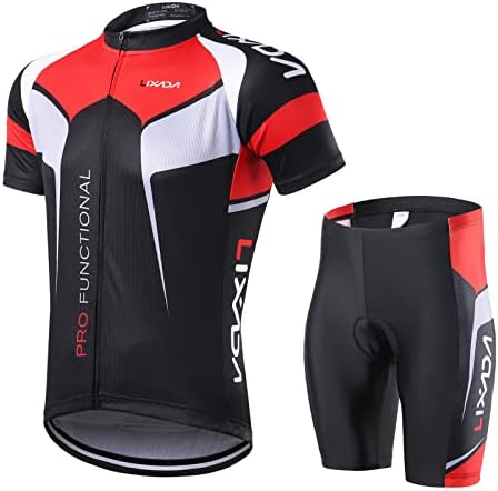 Jersey de ciclismo de LIXADA Conjunto de bicicleta de manga curta Conjunto de manga curta e respirável camisa respirável com shorts de almofada 3D acolchoados